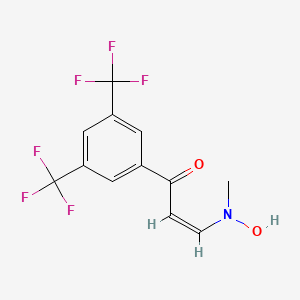 Chemical structure of (4S,5R)-5-[3,5-Bis(trifluoromethyl)phenyl]-4-methyloxazolidin-2-one