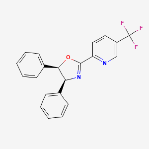 Chemical structure of (4S,5R)-4,5-Diphenyl-2-(5-(trifluoromethyl)pyridin-2-yl)-4,5-dihydrooxazole