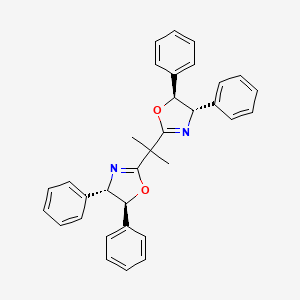 Chemical structure of (4S,4'S,5S,5'S)-2,2'-(1-Methylethylidene)bis(4,5-dihydro-4,5-diphenyloxazole)