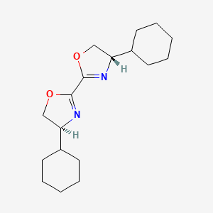 Chemical structure of (4S,4'S)-4,4'-Dicyclohexyl-4,4',5,5'-tetrahydro-2,2'-bioxazole