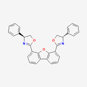 Chemical structure of (4S,4'S)-2,2'-(4,6-Dibenzofurandiyl)bis[4,5-dihydro-4-phenyloxazole]