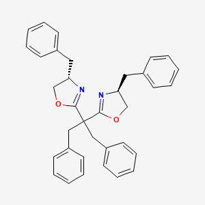 Chemical structure of (4S,4'S)-2,2'-(1,3-Diphenylpropane-2,2-diyl)bis(4-benzyl-4,5-dihydrooxazole)