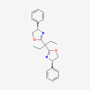 Chemical structure of (4S,4'S)- 2,2'-(1-ethylpropylidene)bis[4,5-dihydro-4-phenyl-Oxazole