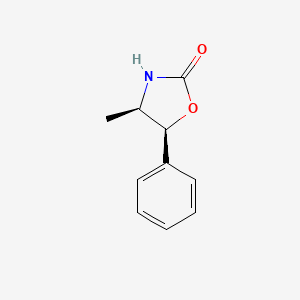 Chemical structure of 4-Methyl-5-phenyl-2-oxazolidinone, (4S,5R)-