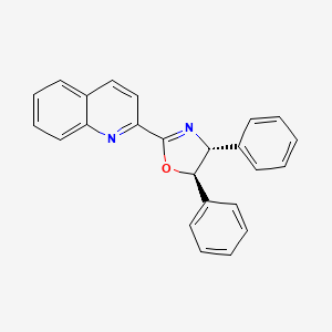Chemical structure of (4R,5R)-4,5-Diphenyl-2-(quinolin-2-yl)-4,5-dihydrooxazole