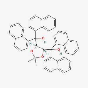 Chemical structure of (4R,5R)-2,2-Dimethyl-α,α,α',α'-tetra(1-naphthyl)-1,3-dioxolane-4,5-dimethanol