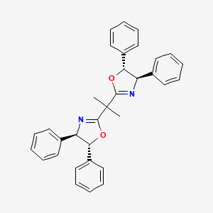 Chemical structure of (4R,4'R,5R,5'R)-2,2'-(Propane-2,2-diyl)bis(4,5-diphenyl-4,5-dihydrooxazole)