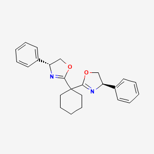 Chemical structure of (4R,4'R)-2,2'-(Cyclohexane-1,1-diyl)bis(4-phenyl-4,5-dihydrooxazole)