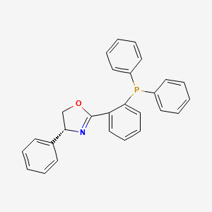 Chemical structure of (R)-(-)-2-[2-(Diphenylphosphino)phenyl]-4-phenyl-2-oxazoline