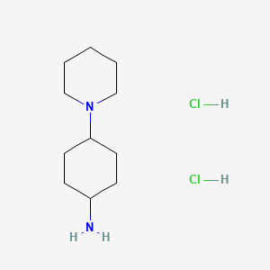 Chemical structure of (4-PIperidin-1-ylcyclohexyl)amine dihydrochloride