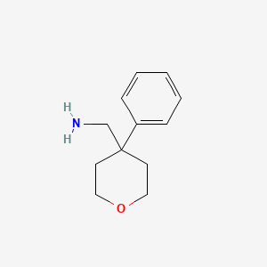 Chemical structure of 1-(4-Phenyloxan-4-yl)methanamine