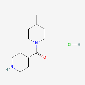 Chemical structure of 4-Methyl-1-(piperidine-4-carbonyl)piperidine hydrochloride