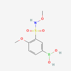 Chemical structure of (4-methoxy-3-(N-methoxysulfamoyl)phenyl)boronic acid