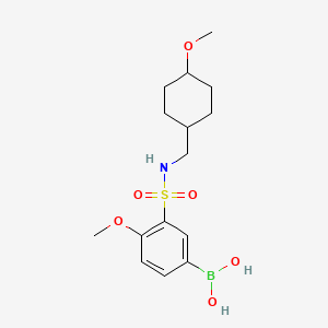Chemical structure of (4-Methoxy-3-(N-((4-methoxycyclohexyl) methyl)sulfamoyl)phenyl)boronic acid