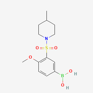 Chemical structure of (4-Methoxy-3-((4-methylpiperidin-1-yl)sulfonyl)phenyl)boronic acid