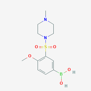 Chemical structure of (4-Methoxy-3-((4-methylpiperazin-1-yl)sulfonyl)phenyl)boronic acid