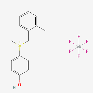 Chemical structure of (4-Hydroxyphenyl)methyl(2-methylbenzyl)sulfonium Hexafluoroantimonate