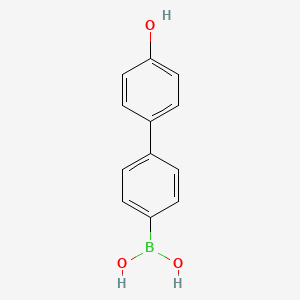 Chemical structure of 4-(4-Hydroxyphenyl)phenylboronic acid