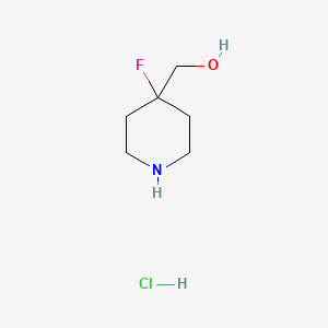 Chemical structure of (4-Fluoropiperidin-4-yl)methanol hydrochloride