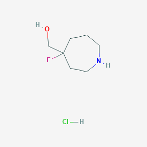 Chemical structure of (4-fluoroazepan-4-yl)methanol hydrochloride