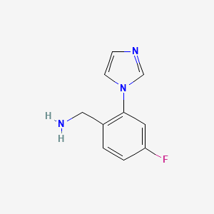 Chemical structure of (4-Fluoro-2-(1H-imidazol-1-yl)phenyl)methanamine