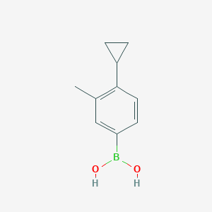 Chemical structure of (4-cyclopropyl-3-methylphenyl)boronic acid