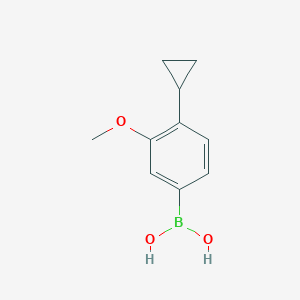 Chemical structure of (4-cyclopropyl-3-methoxyphenyl)boronic acid