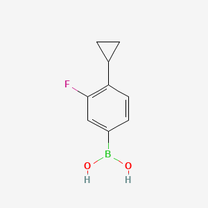 Chemical structure of (4-cyclopropyl-3-fluorophenyl)boronic acid
