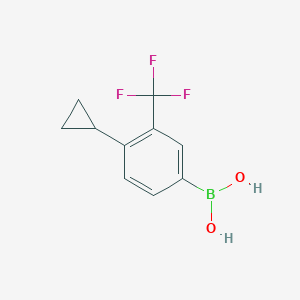 Chemical structure of (4-cyclopropyl-3-(trifluoromethyl)phenyl)boronic acid