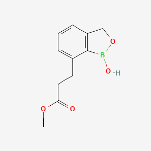 Chemical structure of (4-cyclopropyl-3-(methoxycarbonyl)phenyl)boronic acid
