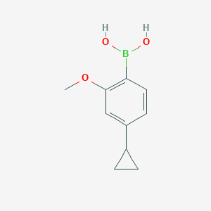 Chemical structure of (4-cyclopropyl-2-methoxyphenyl)boronic acid