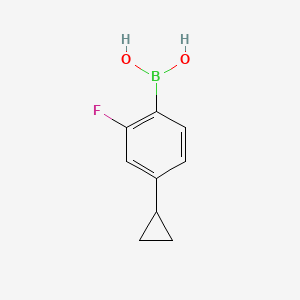 Chemical structure of (4-cyclopropyl-2-fluorophenyl)boronic acid