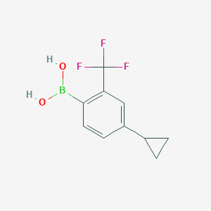 Chemical structure of (4-cyclopropyl-2-(trifluoromethyl)phenyl)boronic acid