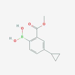 Chemical structure of (4-cyclopropyl-2-(methoxycarbonyl)phenyl)boronic acid