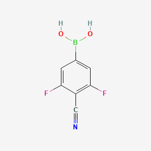 Chemical structure of (4-Cyano-3,5-difluorophenyl)boronic acid