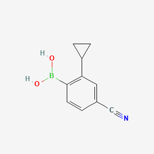 Chemical structure of (4-cyano-2-cyclopropylphenyl)boronic acid