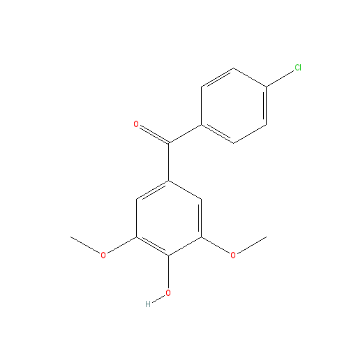Chemical structure of (4-Chlorophenyl) (4-hydroxy-3,5-dimethoxyphenyl) ketone