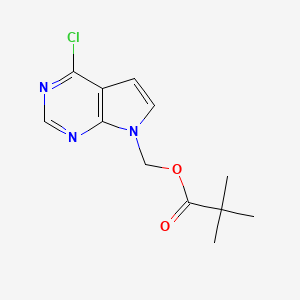 Chemical structure of (4-Chloro-7H-pyrrolo[2,3-d]pyrimidin-7-yl)methyl pivalate