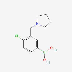 Chemical structure of (4-Chloro-3-(pyrrolidin-1-ylmethyl)phenyl)boronic acid