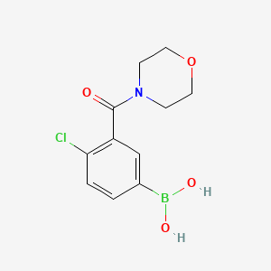 Chemical structure of (4-Chloro-3-(morpholine-4-carbonyl)phenyl)boronic acid