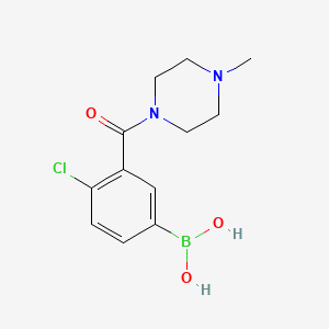 Chemical structure of (4-Chloro-3-(4-methylpiperazine-1-carbonyl)phenyl)boronic acid