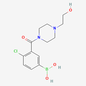 Chemical structure of (4-Chloro-3-(4-(2-hydroxyethyl)piperazine-1-carbonyl)phenyl)boronic acid