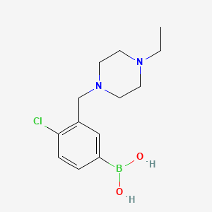 Chemical structure of (4-Chloro-3-((4-ethylpiperazin-1-yl)methyl)phenyl)boronic acid