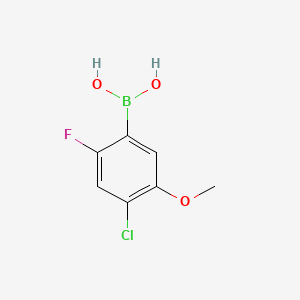 Chemical structure of (4-Chloro-2-fluoro-5-methoxyphenyl)boronic acid