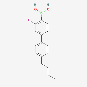 Chemical structure of (4'-Butyl-3-fluoro-[1,1'-biphenyl]-4-yl)boronic acid