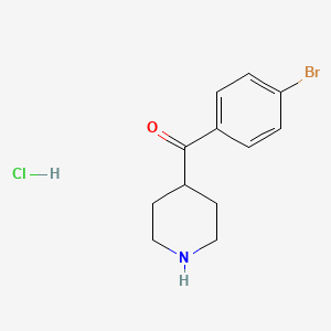 Chemical structure of 4-(4-Bromobenzoyl)piperidine hydrochloride