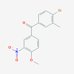 Chemical structure of (4-bromo-3-methylphenyl)(4-methoxy-3-nitrophenyl)methanone