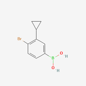 Chemical structure of (4-bromo-3-cyclopropylphenyl)boronic acid