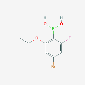 Chemical structure of (4-Bromo-2-ethoxy-6-fluorophenyl)boronic acid