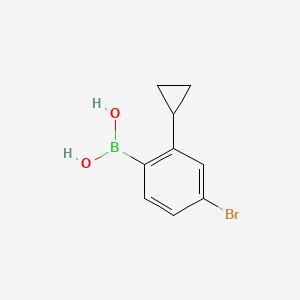 Chemical structure of (4-bromo-2-cyclopropylphenyl)boronic acid